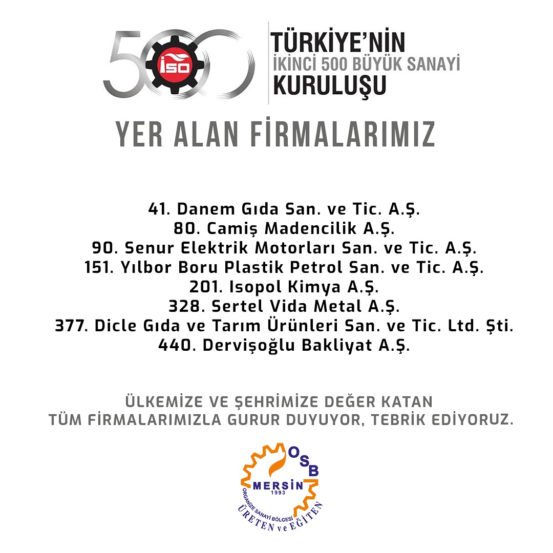 İSO 2. 500 LİSTESİ
