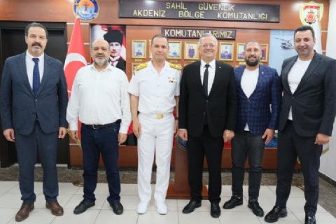 MTOSB YÖNETİMİ SAHİL GÜVENLİK  AKDENİZ BÖLGE KOMUTANI TUĞA. OĞUZ BAVBEK'İ ZİYARET ETTİ