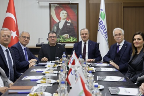 OSBÜK BAŞKANI SN MEMİŞ KÜTÜKÇÜ, TARSUS OSB BAŞKAN VEKİLİ H. RUHİ KOÇAK' I ZİYARET ETTİ